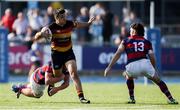 7 September 2024; Rory Parata of Lansdowne is tackled by Aaron Coleman of Clontarf during the Bank of Ireland Leinster Senior Cup final match between Lansdowne RFC and Clontarf RFC at Energia Park in Dublin. Photo by Tom Beary/Sportsfile