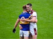 8 September 2024; Brian Fenton of Raheny and Ciarán Kilkenny of Castleknock after the Dublin County Senior 1 Club Football Championship Group 2 match between Castleknock and Raheny at Parnell Park in Dublin. Photo by Piaras Ó Mídheach/Sportsfile