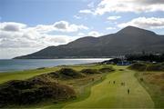 10 September 2024; Players walk down the seventh fairway during a practice round ahead of the Amgen Irish Open Golf Championship 2024 at the Royal County Down Golf Club in Newcastle, Down. Photo by Brendan Moran/Sportsfile