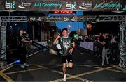 10 September 2024; Eoghan McElhinney of A&L Goodbody crosses the line to win the sold-out A&L Goodbody ALG5K Corporate Team Challenge, held along the vibrant streets of Dublin’s Docklands at City Quay. Photo by Shauna Clinton/Sportsfile