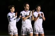 13 September 2024; Liam Smith of Bohemians, centre, after his side's victory in the Sports Direct Men's FAI Cup Quarter Final match between UCD and Bohemians at the UCD Bowl in Belfield, Dublin. Photo by Seb Daly/Sportsfile