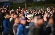 14 September 2024; Rory McIlroy of Northern Ireland watches his second shot to the 18th hole during day three of the Amgen Irish Open Golf Championship 2024 at the Royal County Down Golf Club in Newcastle, Down. Photo by Ramsey Cardy/Sportsfile