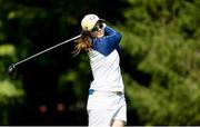 15 September 2024; Leona Maguire of Team Europe during her singles match against Ally Ewing of Team USA during day three the Solheim Cup Matches at the Robert Trent Jones Golf Club in Gainesville, Virginia, USA. Photo by Tom Russo/Sportsfile