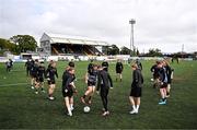 16 September 2024; Dundalk players warm-up during a Dundalk FC training session at Oriel Park in Dundalk, Louth. Photo by Ben McShane/Sportsfile