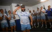 20 September 2024; Rabah Slimani of Leinster with his first Leinster cap after the United Rugby Championship match between Edinburgh and Leinster at Hive Stadium in Edinburgh, Scotland. Photo by Seb Daly/Sportsfile