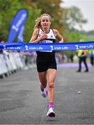 22 September 2024; Michelle Finn of Leevale AC, Cork, after winning the 2024 Irish Life Dublin Half Marathon, in a course record of 1:15.45, which took place on Sunday 22nd of September in Phoenix Park, Dublin. Photo by Sam Barnes/Sportsfile