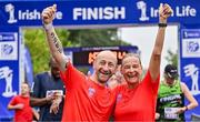 22 September 2024; Fozzy Forristal, left, and Olwyn Dunne celebrate finishing the 2024 Irish Life Dublin Half Marathon which took place on Sunday 22nd of September in Phoenix Park, Dublin. Photo by Sam Barnes/Sportsfile