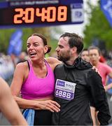 22 September 2024; Participants after finishing the 2024 Irish Life Dublin Half Marathon which took place on Sunday 22nd of September in Phoenix Park, Dublin. Photo by Sam Barnes/Sportsfile