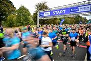 22 September 2024; Participants at the start of the 2024 Irish Life Dublin Half Marathon which took place on Sunday 22nd of September in Phoenix Park, Dublin. Photo by Sam Barnes/Sportsfile