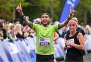 22 September 2024; Participants after finishing the 2024 Irish Life Dublin Half Marathon which took place on Sunday 22nd of September in Phoenix Park, Dublin. Photo by Sam Barnes/Sportsfile