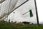 22 September 2024; A view of a flag hanging in the goal netting before the Limerick County Senior Club Hurling Championship Group 1 match between Patrickswell and Kilmallock at Mick Neville Park in Rathkeale, Limerick. Photo by Tom Beary/Sportsfile