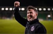 23 September 2024; Shamrock Rovers manager Stephen Bradley celebrates after the SSE Airtricity Men's Premier Division match between Shamrock Rovers and Bohemians at Tallaght Stadium in Dublin. Photo by Stephen McCarthy/Sportsfile