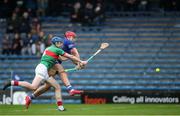 29 September 2024; Paddy Creedon of Thurles Sarsfields shoots to score his side's first goal during the Tipperary County Senior Club Hurling Championship semi-final match between Loughmore Castleiney and Thurles Sarsfields at FBD Semple Stadium in Thurles, Tipperary. Photo by Michael P Ryan/Sportsfile