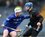 29 September 2024; Loughmore-Castleiney goalkeeper Aidan McGrath in action against Liam McCormack of Thurles Sarsfields during the Tipperary County Senior Club Hurling Championship semi-final match between Loughmore Castleiney and Thurles Sarsfields at FBD Semple Stadium in Thurles, Tipperary. Photo by Michael P Ryan/Sportsfile