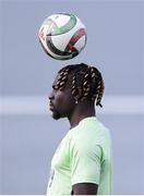 7 October 2024; Festy Ebosele during a Republic of Ireland training session at the FAI National Training Centre in Abbotstown, Dublin. Photo by Stephen McCarthy/Sportsfile