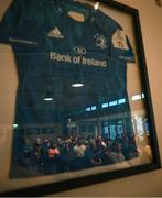 8 October 2024; Supporters are reflected in a Leinster jersey during a Leinster Rugby Supporters Q&A at Bective Rangers RFC in Dublin. Photo by Ramsey Cardy/Sportsfile