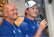 8 October 2024; Assistant coach Tyler Bleyendaal, right, and Senior coach Jacques Nienaber during a Leinster Rugby Supporters Q&A at Bective Rangers RFC in Dublin. Photo by Ramsey Cardy/Sportsfile