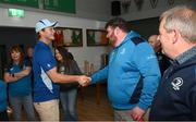 8 October 2024; Assistant coach Tyler Bleyendaal during a Leinster Rugby Supporters Q&A at Bective Rangers RFC in Dublin. Photo by Ramsey Cardy/Sportsfile