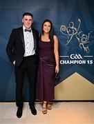 11 October 2024; Offaly hurler Ciarán Burke with Leah Spollen upon arrival at the GAA Champion 15 Awards ceremony at Croke Park in Dublin. Photo by Sam Barnes/Sportsfile