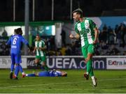 11 October 2024; Shane Griffin of Bray Wanderers celebrates after scoring his side's second goal during the SSE Airtricity Men's First Division match between Bray Wanderers and Finn Harps at Carlisle Grounds in Bray, Wicklow. Photo by Thomas Flinkow/Sportsfile