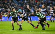 12 October 2024; Action from the Bank of Ireland Half-Time Minis match between Balbriggan RFC and Blackrock College RFC during the United Rugby Championship match between Leinster and Munster at Croke Park in Dublin. Photo by Seb Daly/Sportsfile