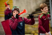 13 October 2024; Young Portarlington supporter Alex Kelly, aged 11, before the Laois County Senior Club Football Championship final match between Portlaoise and Portarlington at Laois Hire O'Moore Park in Portlaoise, Laois. Photo by Tom Beary/Sportsfile