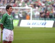 18 August 2004; Roy Keane, Republic of Ireland, stands for the National Anthem before the game. International Friendly, Republic of Ireland v Bulgaria, Lansdowne Road, Dublin. Picture credit; Brian Lawless / SPORTSFILE