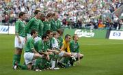 18 August 2004; The Ireland team stand for the team photograph before the match. International Friendly, Republic of Ireland v Bulgaria, Lansdowne Road, Dublin. Picture credit; Brian Lawless / SPORTSFILE
