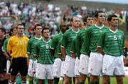 18 August 2004;  Republic of Ireland team line up for the national anthem before the start of the game. International Friendly, Republic of Ireland v Bulgaria, Lansdowne Road, Dublin. Picture credit; David Maher / SPORTSFILE