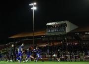 18 October 2024; Waterford players warming up before the SSE Airtricity Men's Premier Division match between Shelbourne and Waterford at Tolka Park in Dublin. Photo by Thomas Flinkow/Sportsfile