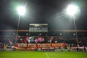 18 October 2024; Shelbourne supporters during the SSE Airtricity Men's Premier Division match between Shelbourne and Waterford at Tolka Park in Dublin. Photo by Stephen McCarthy/Sportsfile