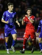 18 October 2024; Ali Coote of Shelbourne reacts after a missed opportunity on goal during the SSE Airtricity Men's Premier Division match between Shelbourne and Waterford at Tolka Park in Dublin. Photo by Thomas Flinkow/Sportsfile