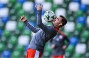 23 October 2024; Christopher Gallagher during a Larne training session at the National Football Stadium at Windsor Park in Belfast, Northern Ireland. Photo by Ben McShane/Sportsfile