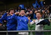 26 October 2024; Leinster supporters during the United Rugby Championship match between Leinster and Emirates Lions at the Aviva Stadium in Dublin. Photo by Seb Daly/Sportsfile