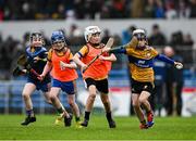 26 October 2024; Under 10 children, from various Clare GAA Clubs, play an exhibition game, at half time in the Shinty International match between Ireland and Scotland at Cusack Park in Ennis, Clare. Photo by Ray McManus/Sportsfile