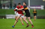 27 October 2024; Barry O'Sullivan of Dingle is tackled by Daithí Casey of Dr Crokes during the Kerry County Senior Club Football Championship final match between Dingle and Dr Crokes at Austin Stack Park in Tralee, Kerry. Photo by Brendan Moran/Sportsfile