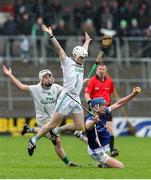 27 October 2024; Stephen Donnelly of Thomastown is tackled by Jordan Molloy of O’Loughlin Gaels during the Kilkenny County Senior Club Hurling Championship final match between O’Loughlin Gaels and Thomastown at UPMC Nowlan Park in Kilkenny. Photo by Michael P Ryan/Sportsfile