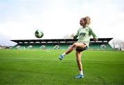 28 October 2024; Leanne Kiernan during a Republic of Ireland women's training session at Tallaght Stadium in Dublin. Photo by Stephen McCarthy/Sportsfile