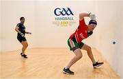 28 October 2024; Joe McCann of Ballaghaderreen, Mayo in action against Brendan Fleming of Ballydesmond, Cork, in the Men's 40+ semi final during day three of the O'Neills.com World 4-Wall Championships at Croke Park in Dublin. Photo by Stephen Marken/Sportsfile