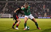 29 October 2024; Katie McCabe of Republic of Ireland in action against Gvantsa Kadagishvili of Georgia during the UEFA Women's EURO 2025 Play-Off Round 1 second leg match between Republic of Ireland and Georgia at Tallaght Stadium in Dublin. Photo by Ben McShane/Sportsfile