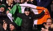 29 October 2024; Republic of Ireland supporters celebrate their side's third goal during the UEFA Women's EURO 2025 Play-Off Round 1 second leg match between Republic of Ireland and Georgia at Tallaght Stadium in Dublin. Photo by Ben McShane/Sportsfile