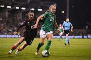 29 October 2024; Julie-Ann Russell of Republic of Ireland in action against Gvantsa Kadagishvili of Georgia during the UEFA Women's EURO 2025 Play-Off Round 1 second leg match between Republic of Ireland and Georgia at Tallaght Stadium in Dublin. Photo by Ben McShane/Sportsfile