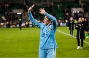 29 October 2024; Republic of Ireland goalkeeper Courtney Brosnan after the UEFA Women's EURO 2025 Play-Off Round 1 second leg match between Republic of Ireland and Georgia at Tallaght Stadium in Dublin. Photo by Stephen McCarthy/Sportsfile