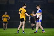 2 November 2024; Peter Harte of Errigal Ciarán, right, and Ciaran Moore of St Eunan's after the AIB Ulster GAA Senior Club Football Championship Round 1 match between Errigal Ciarán and St Eunan's at O'Neill's Healy Park in Omagh, Tyrone. Photo by Ben McShane/Sportsfile