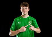 19 October 2024; Warren Morrissey poses for a portrait during a Republic of Ireland CP team portrait session at FAI Headquarters in Abbotstown, Dublin. Photo by Tyler Miller/Sportsfile