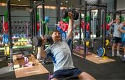 12 November 2024; Cormac Foley during a gym session as part of the Leinster Rugby 12 County Tour in Clongowes Wood College in Clane, Kildare. Photo by Brendan Moran/Sportsfile