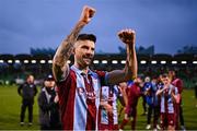 16 November 2024; Adam Foley of Drogheda United celebrates after the SSE Airtricity Men's Premier Division Promotion / Relegation Play-Off match between Bray Wanderers and Drogheda United at Tallaght Stadium in Dublin. Photo by Ben McShane/Sportsfile