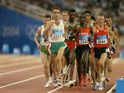 25 August 2004; Ireland's Mark Carroll (2127) leads the field during his heat of the Men's 5000m in which he failed to qualify for the final. Olympic Stadium. Games of the XXVIII Olympiad, Athens Summer Olympics Games 2004, Athens, Greece. Picture credit; Brendan Moran / SPORTSFILE