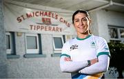 20 November 2024; Irish Rugby 7s Olympian Amee-Leigh Murphy Crowe visits Tipperary Girls National School in Tipperary. As an ambassador with Dare to Believe, the Olympic Schools Programme, Amee-Leigh inspires the next generation of school children to believe in themselves and follow their dreams. Photo by Seb Daly/Sportsfile