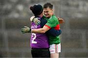 24 November 2024; Tomás McGrath of Loughmore-Castleiney celebrates at the final whistle of the AIB Munster GAA Senior Club Football Championship semi-final match between Loughmore Castleiney and Éire Óg Ennis at Cusack Park in Ennis, Clare. Photo by Brendan Moran/Sportsfile